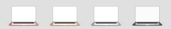 一组笔记本电脑 白色背景上的模板 — 图库照片