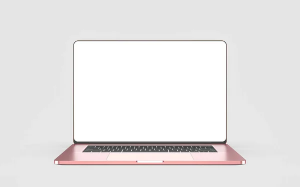 Laptop Template Geïsoleerd Bakstenen Achtergrond Mockup — Stockfoto