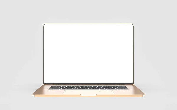 Laptop Template Geïsoleerd Bakstenen Achtergrond Mockup — Stockfoto