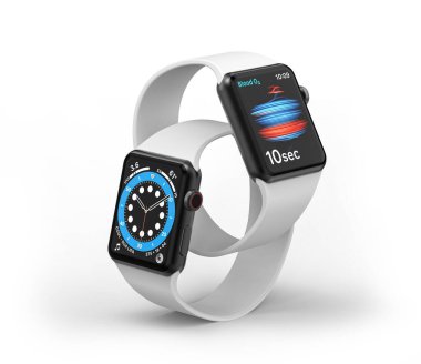 Cracow, Polonya - 21 Eylül 2020: Apple Watch Serisi 6