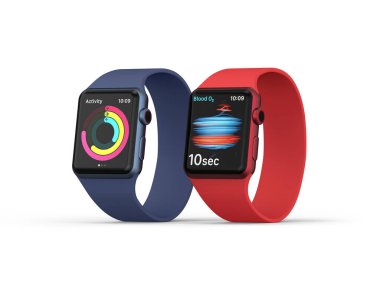 Cracow, Polonya - 21 Eylül 2020: Apple Watch Serisi 6