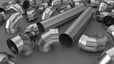 Endüstriyel ekipmanlardaki havalandırma ve havalandırma sistemleri için galvanize dirsek spiral kanalı.