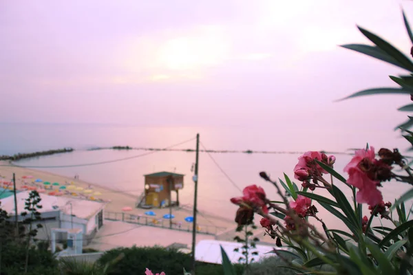 Zonsondergang Het Strand Van Middellandse Zee Israël — Stockfoto