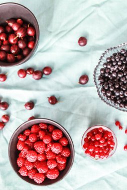 Ahududu, yaban mersini ve Bektaşi Flatlay.