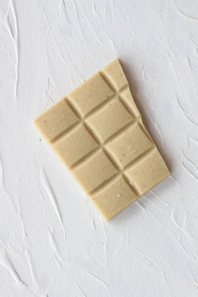 Bílé Mléčné Čokolády Dlaždice Čokolády Bílém Pozadí — Stock fotografie