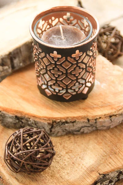 Dekor ve mum kiraz ağaçlarından ilginç doku ile ahşap tahta.