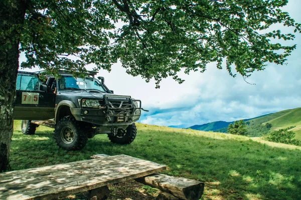 Les Montagnes Vertes Des Carpates Été Ukraine Ciel Est Dessus — Photo