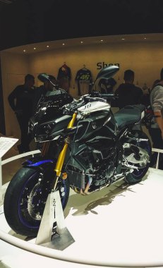 Motosiklet Fuarı Intermot, Köln, Almanya. Kawasaki, Honda, Suzuki, Dukat, Harley-Davidson, özel motosiklet.