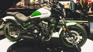Motosiklet Fuarı Intermot, Köln, Almanya. Kawasaki, Honda, Suzuki, Dukat, Harley-Davidson, özel motosiklet.