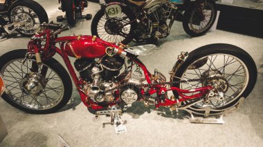 Motosiklet Fuarı Intermot, Köln, Almanya. Kawasaki, Honda, Suzuki, Dukat, Harley-Davidson, özel motosiklet.