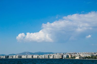 Thessaloniki, Yunanistan'ın şehirde sahil. Akdeniz, tatil.