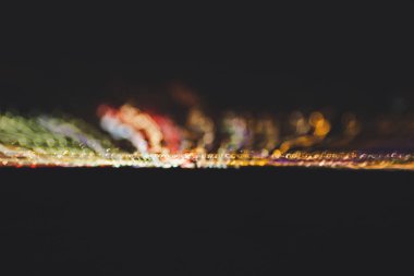 Plaj akşam Selanik, Greece.Night fener. Gece şehir ışık.