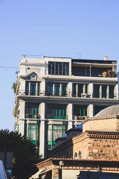 Kust Stad Van Thessaloniki Griekenland Middellandse Zee Vakantieoord Oude Huizen — Stockfoto