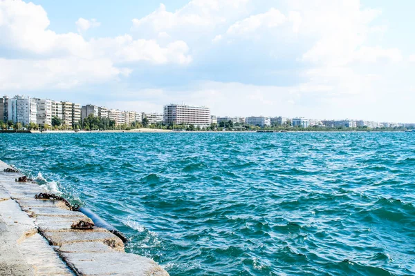 Kust Stad Van Thessaloniki Griekenland Middellandse Zee Vakantieresort — Stockfoto