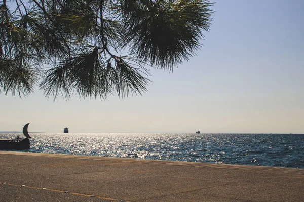 Kust Stad Van Thessaloniki Griekenland Middellandse Zee Vakantieresort — Stockfoto
