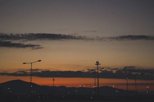 Coucher Soleil Dans Vieille Ville Thessalonique Grèce — Photo