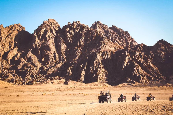 Mısır Çölde Sharm Sheikh Kum Kum Borkhan Rock Günbatımı Dört — Stok fotoğraf