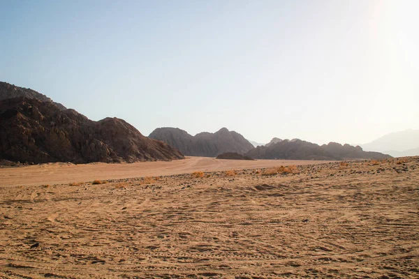 Mısır Çölde Sharm Sheikh Kum Kum Borkhan Rock Günbatımı — Stok fotoğraf