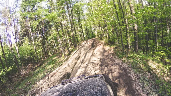 Traveling Car Mountains Ukrainian Expedition Carpathian Border April 2018 Offroad — Stock Photo, Image