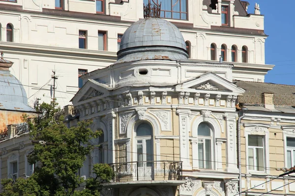 Stare Budynki Miasta Architektura Kijowa Ukraina Kościoły Antyczny Architektura Austriackiej — Zdjęcie stockowe