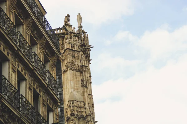 Ősi Párizsi Építészet Családi Házak Templomok Szobrok Szépség Város Város — Stock Fotó