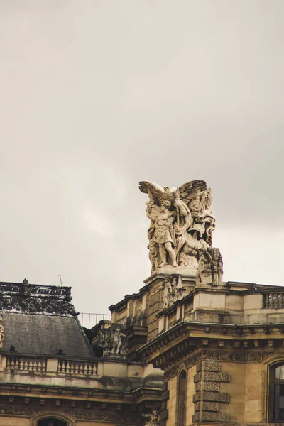 Arquitectura Parisina Antigua Casas Iglesias Esculturas Belleza Ciudad Ciudad Del — Foto de Stock