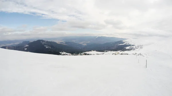 Winter Bergen Besneeuwde Hellingen Skipistes Svidovets Rug Dragobrat Oekraïne — Stockfoto