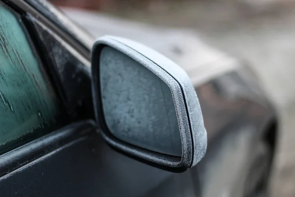 Frost Bilen Detaljer För Bilen Att Sol Och Frost Tidigt — Stockfoto