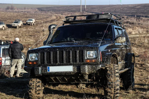 Ukrainian Offroad Competition City Kamyanets Podilsky Swamp Mud Cars Produce — Stock Photo, Image