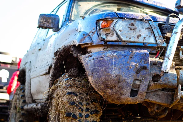 Broken Bumper Broken Headlight Ukrainian Offroad Race City Kamyanets Podolsky — Stock Photo, Image