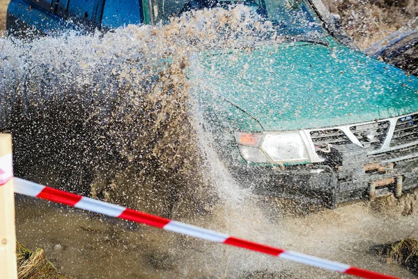 Kamyanets Podilsky Kentinde Ukrayna Offroad Rekabet Araba Üzerinde Bataklık Çamur — Stok fotoğraf