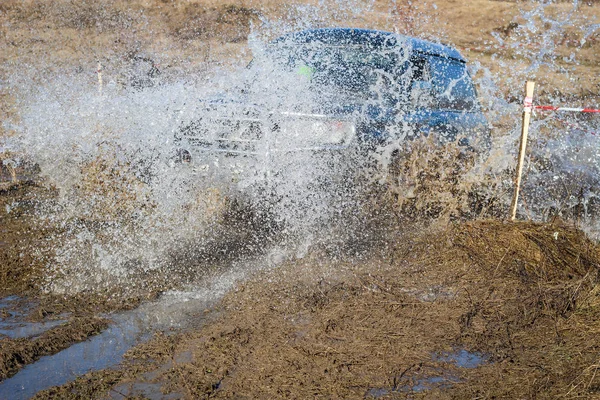 Ukrainian Offroad Competition City Kamyanets Podilsky Swamp Mud Cars Produce — Stock Photo, Image