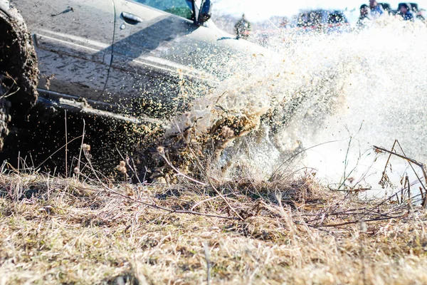 Kamyanets Podilsky Kentinde Ukrayna Offroad Rekabet Araba Üzerinde Bataklık Çamur — Stok fotoğraf