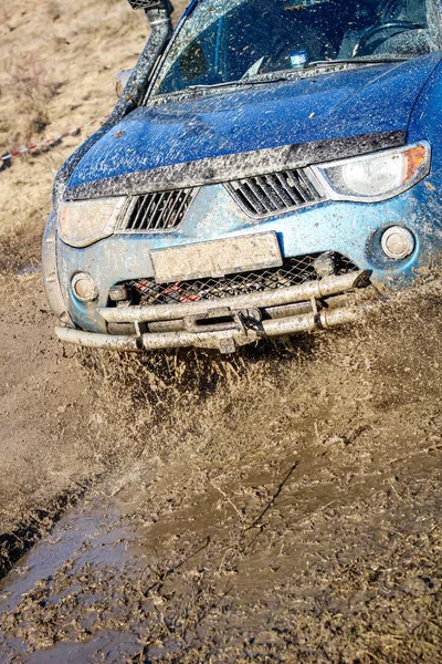 Kamyanets Podilsky Kentinde Ukrayna Offroad Rekabet Araba Üzerinde Bataklık Çamur — Stok fotoğraf