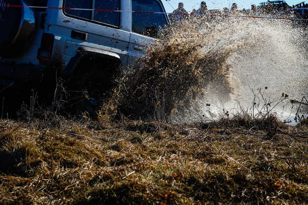 Ukrainian Offroad Competition City Kamyanets Podilsky Swamp Mud Cars Produce — Stock Photo, Image