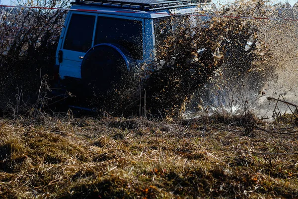 Ukrainian Offroad Competition City Kamyanets Podilsky Swamp Mud Cars Produce — Stock Photo, Image