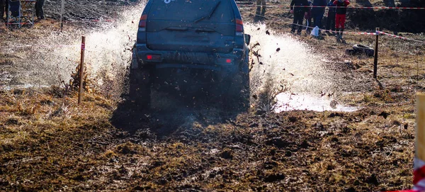 Ukrainian Offroad Competition City Kamyanets Podilsky Swamp Mud Cars Produce — Stock Photo, Image