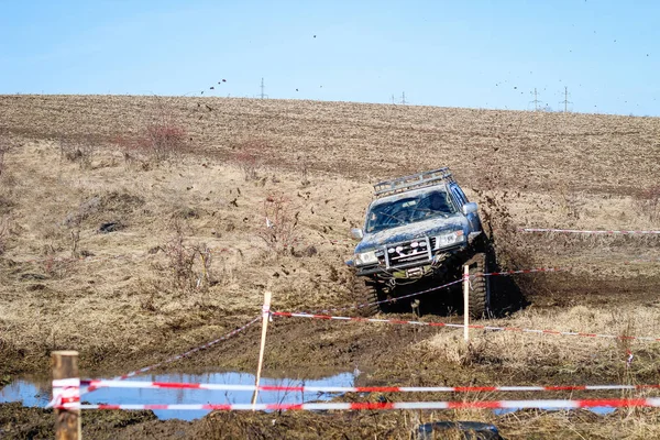 Ukrainischen Offroad Wettbewerb Der Stadt Kamyanets Podilsky Sumpf Und Schlamm — Stockfoto