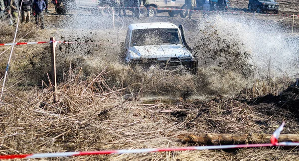 Ukrainian Offroad Competition City Kamyanets Podilsky Swamp Mud Cars Produce — Stock Photo, Image