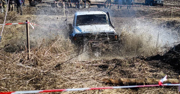 Ukrainian Offroad Competition City Kamyanets Podilsky Swamp Mud Cars Produce — Stock Photo, Image