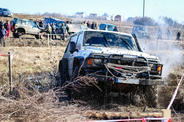 Ukrainischen Offroad Wettbewerb Der Stadt Kamyanets Podilsky Sumpf Und Schlamm — Stockfoto