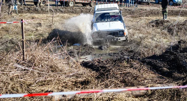 Ukrainian Offroad Competition City Kamyanets Podilsky Swamp Mud Cars Produce — Stock Photo, Image