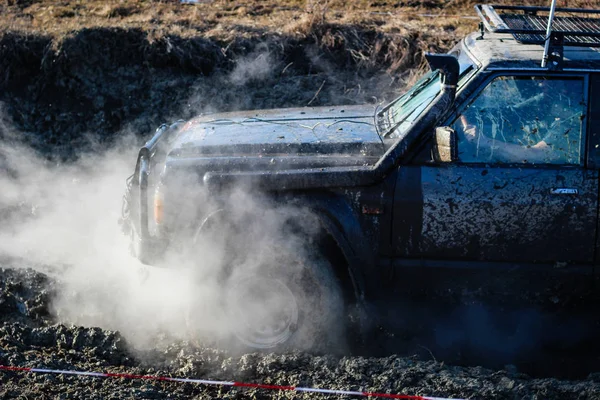 Competencia Offroad Ucraniana Ciudad Kamyanets Podilsky Pantano Barro Los Coches —  Fotos de Stock