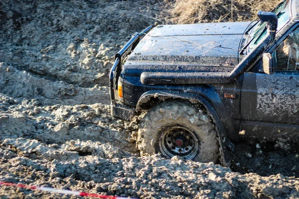 Competencia Offroad Ucraniana Ciudad Kamyanets Podilsky Pantano Barro Los Coches —  Fotos de Stock