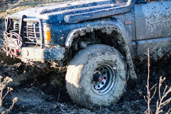 Ukrainska Offroad Konkurrens Staden Kamyanets Podilsky Träsk Och Lera Bilar — Stockfoto