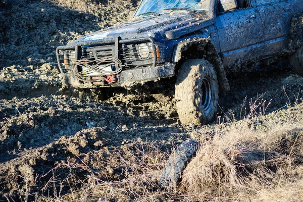 Competição Offroad Ucraniana Cidade Kamyanets Podilsky Pântano Lama Nos Carros — Fotografia de Stock