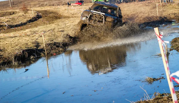 Ukrainischen Offroad Wettbewerb Der Stadt Kamyanets Podilsky Sumpf Und Schlamm — Stockfoto