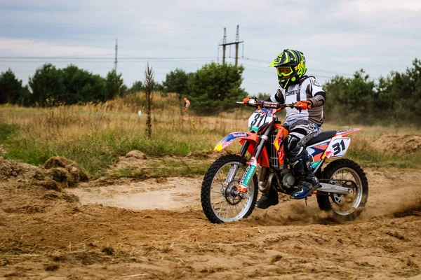 Jasný Tvar Motocykly Výcvik Motocross Lvově Vorotsev Trasa Září 2019 — Stock fotografie