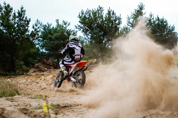 Forma Brillante Motocicletas Entrenamiento Motocross Lviv Ruta Vorotsev Septiembre 2019 — Foto de Stock