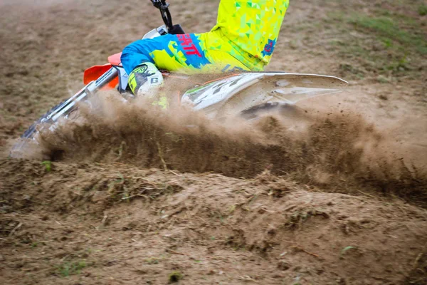 Forma Brillante Motocicletas Entrenamiento Motocross Lviv Ruta Vorotsev Septiembre 2019 —  Fotos de Stock